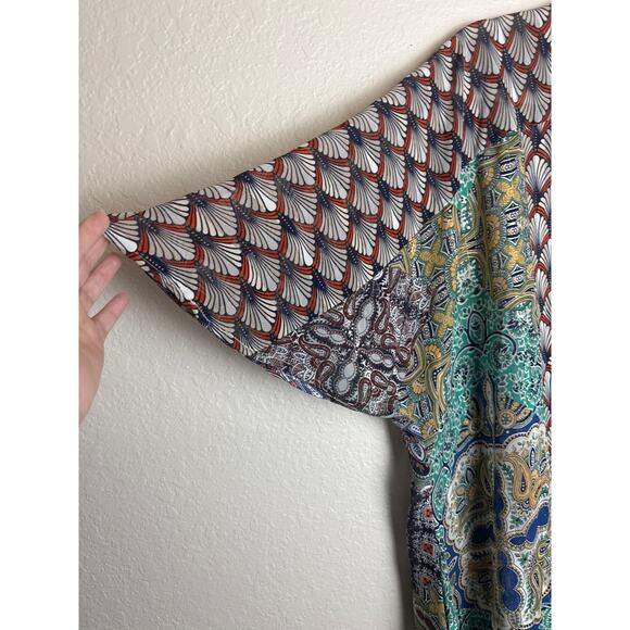 Umgee Multi Pattern with Metallic Threaded Kimono Size S/M - Picture 4 of 6